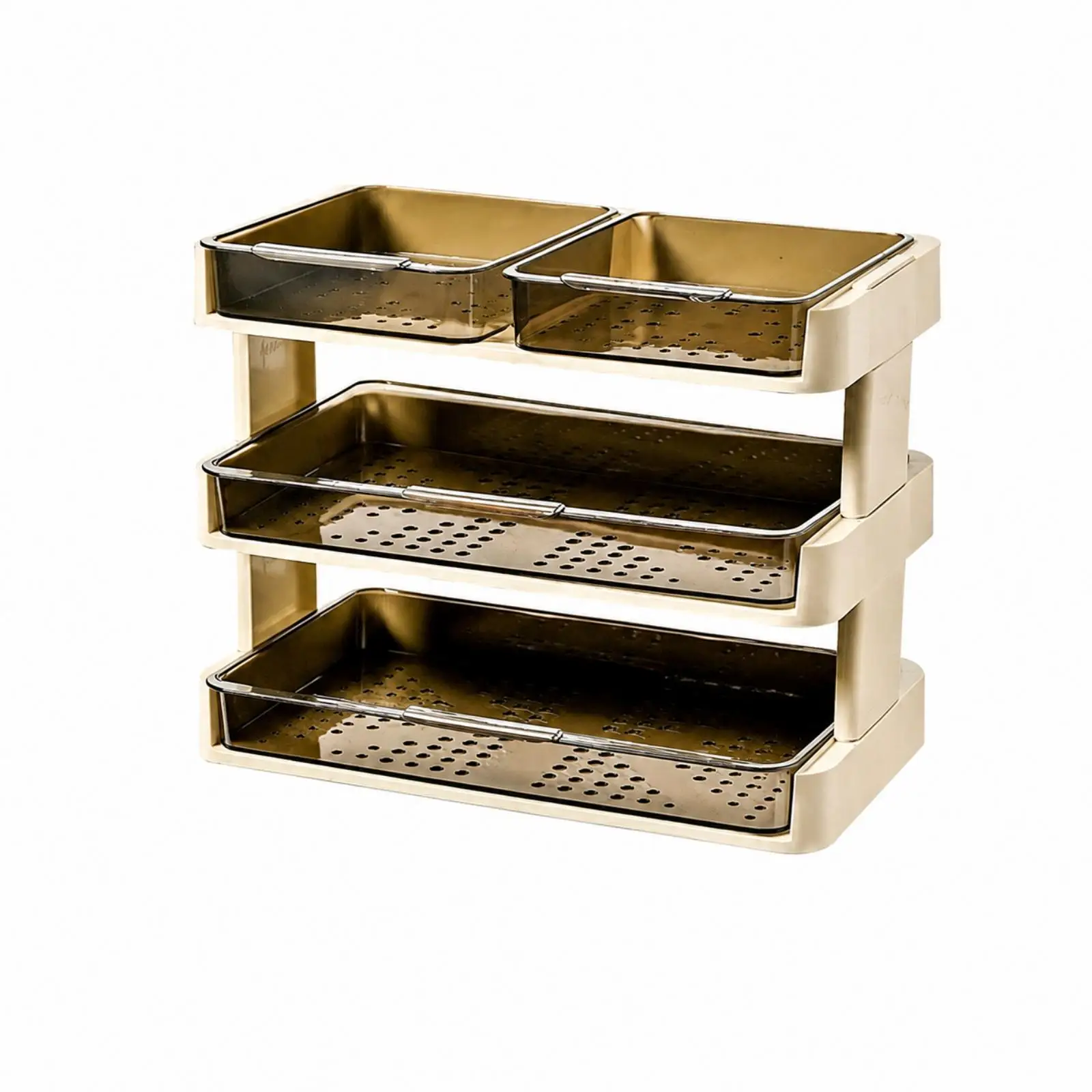 Space Saving Rotating Serving Tray Kitchen Organizer for Condiments Spices and Cooking Tools PP Countertop Shelf