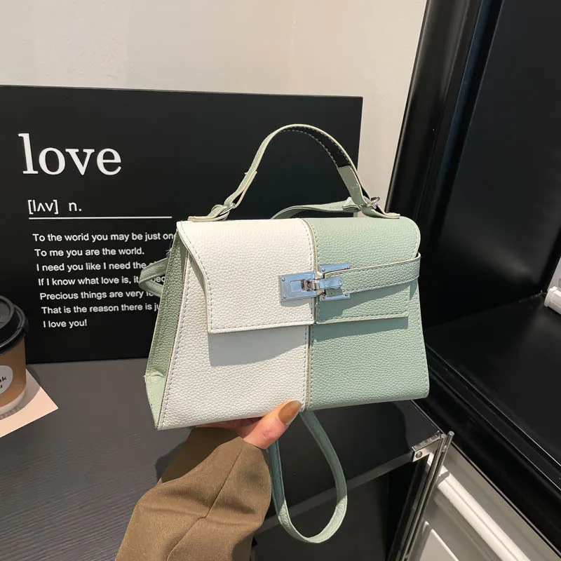 

Trapezoidal Bag 2026 New Fashion Handbag For Officer Small Tote Bag For Women Soft Leather Clolor Block Crossbody Bags Gifts