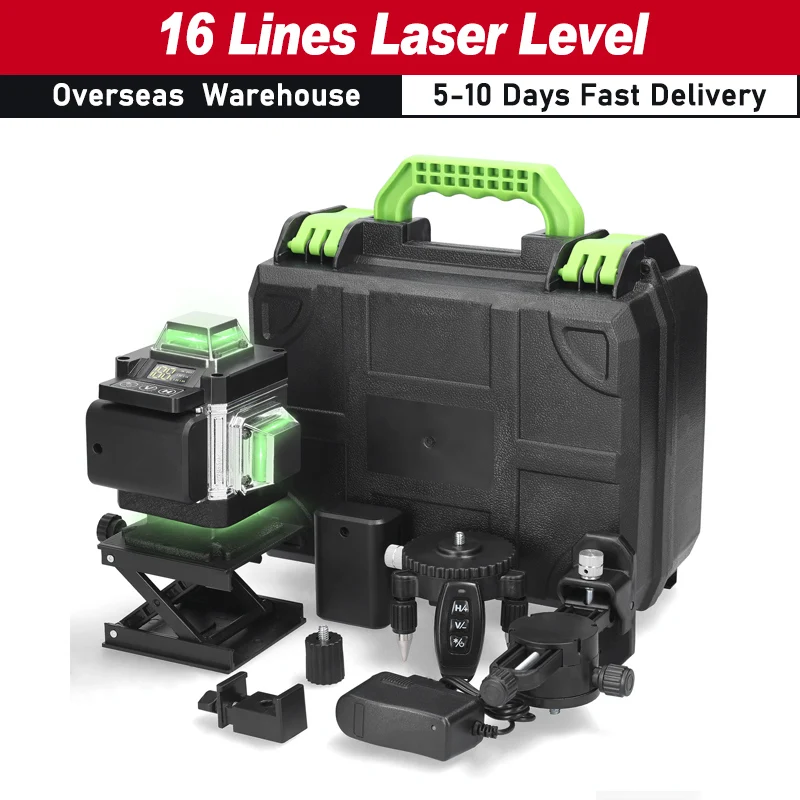 Multifunctional 16 Lines Laser Level 3° Self-leveling Machine Lithium Battery Leveling Tool Omnidirectional Ground Wall Sticker