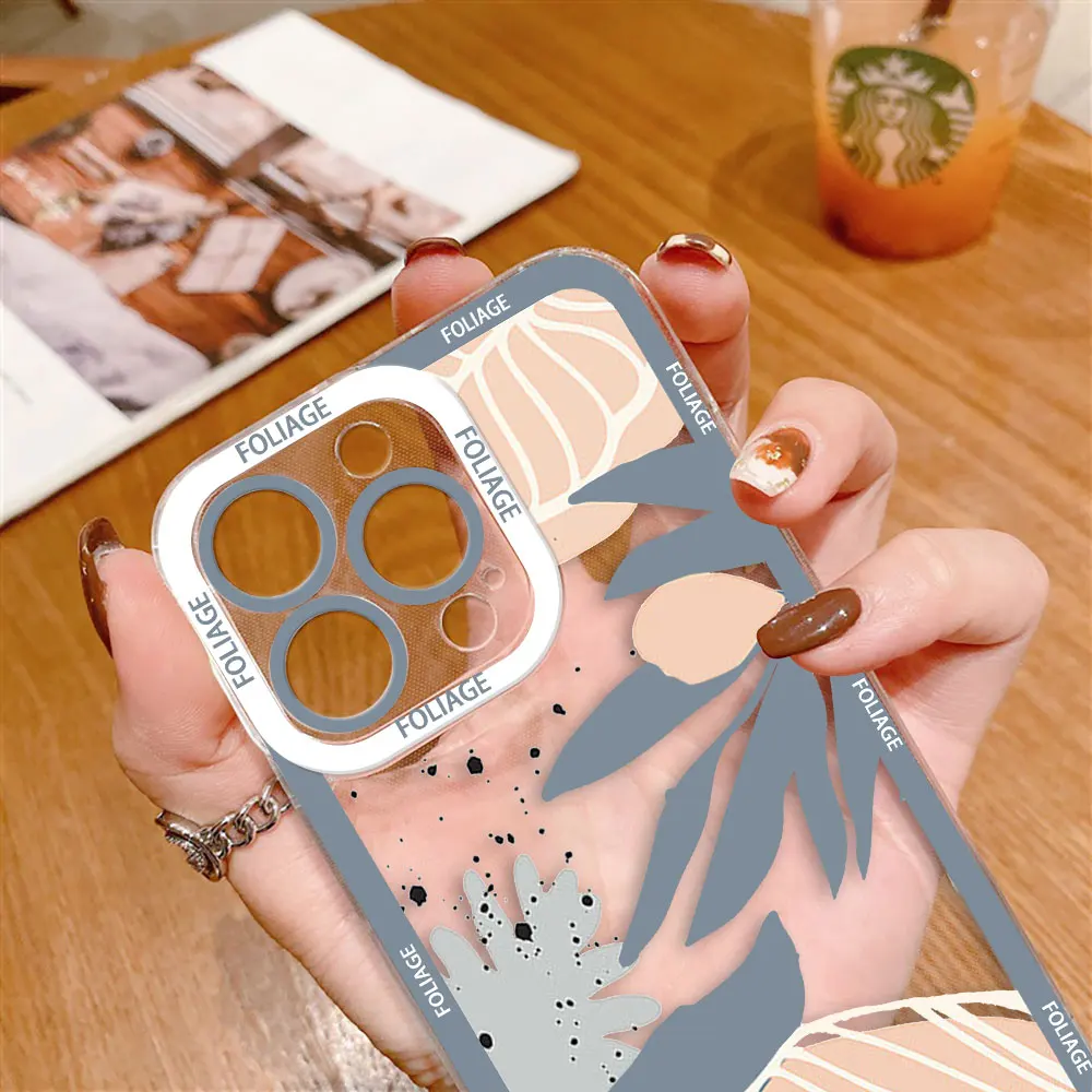 Abstract Art Plants Leaf Clear Phone Case For Infinix HOT ZERO 60 50 40I 40 30 30I 20I 20S 12 11S TECNO SPARK 10 20 Case Cover