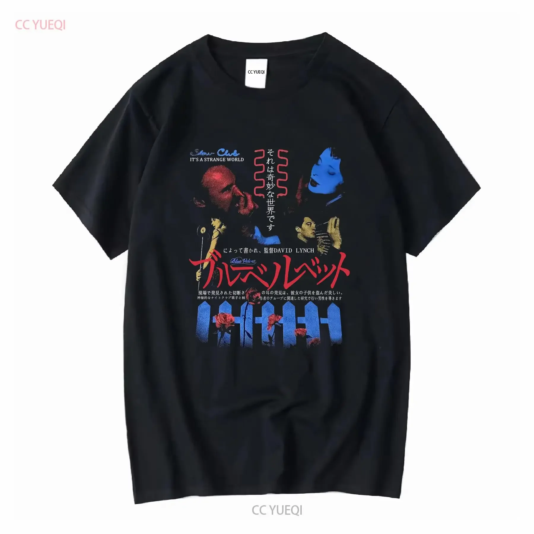 Terciopelo azul Rucking Fotten David Lynch película de culto camiseta XL vintage lavado elegante ropa de diseñador gráfico