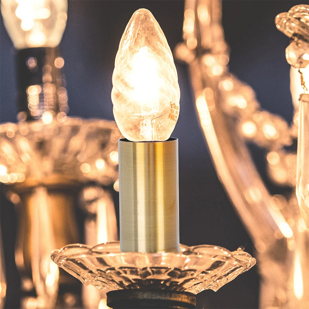 

10pcs Crystal Chandelier Sleeves Golden Lamp Base Flanging Candelabra Holder Tube Lighting Parts Accessories Home Decor Durable