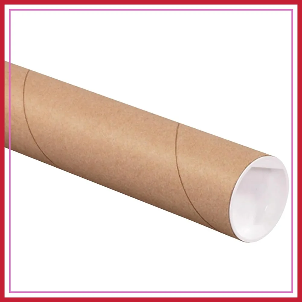 

Cardboard Tubes with Caps, 12"L x 2.5"W, Pack of 34 - Poster Tube for Mailing & Storage of Blueprints, Artwork, Crafts