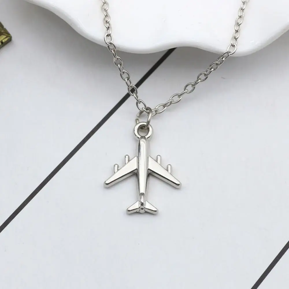 Trendy Metal Unisex Necklace Air Plane Pendant Chokers