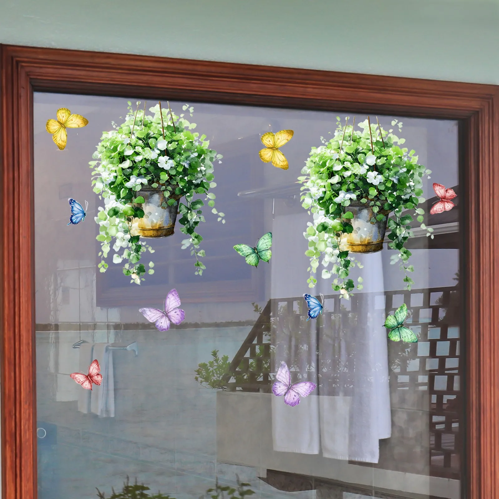 For Living Room Static Cling Easy Install Wall Decor Easy To Install Repositionable Stickers Double-sided Patterns