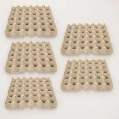 

5pcs Paper Pulp Carton Tray Packing Box Safe Reusable Protection Fridge Organizer Egg Flats Bulk Duck Egg Container
