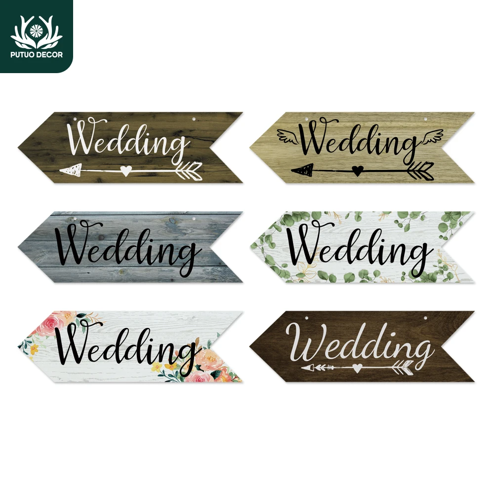 

Putuo Decor-Arrow Shaped Wooden Hanging Plaque, Wedding Decoration, Home, Church, Hotel, Beach, Lawn, Living Room, Gift, 1Pc