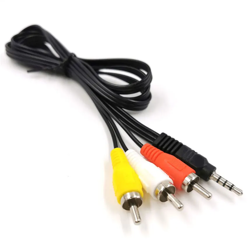 3.5mm 4‑Pole Male Jack to 3 RCA Male AV Cable Audio Video Composite Adapter ﻿