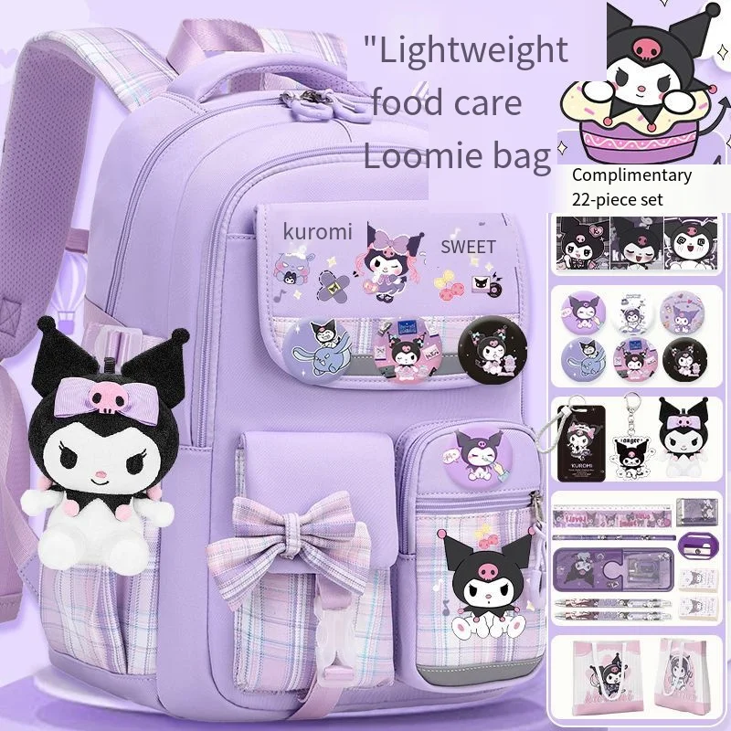 2024 nowe plecaki Sanrio Anime Kuromi dla dzieci Cinnamoroll o dużej pojemności dziewczyny śliczny lekki plecak chroniący kręgosłup