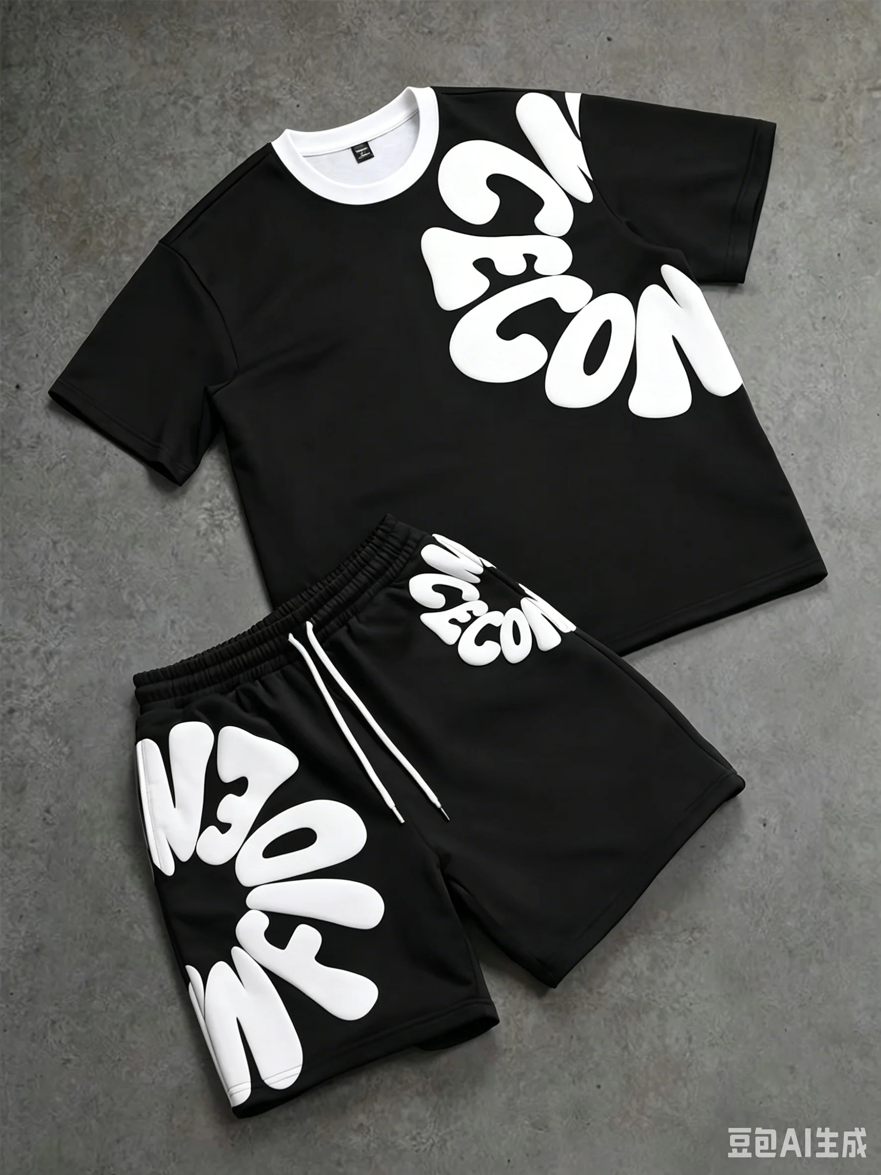 

2026 Summer High-Street Style Quick Drying American Street Style Casual Men's Breathable Unisex Overside T-shirts & Shorts Kids