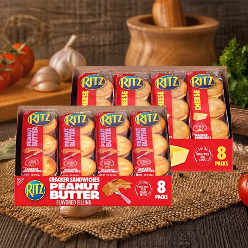 

RITZ Peanut Butter Sandwich Crackers/Cheese Sandwich Crackers 10.8oz(313g) (8-Packs)*1 box
