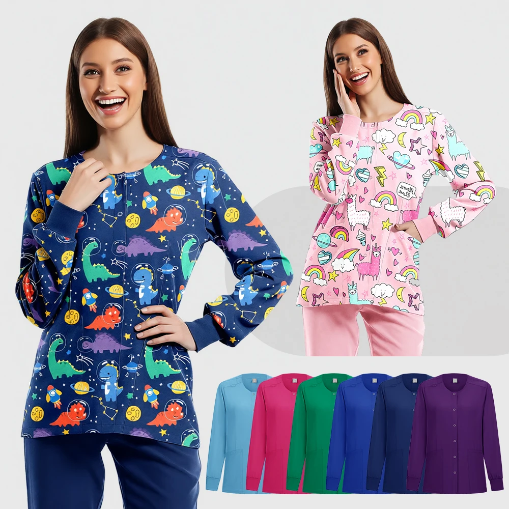 ممرضة فرك سترة النساء الرجال معطف الطبية الجراحية العمل مستشفى موحدة طبيب الأسنان عيادة أبلى صيدلية الحيوانات الأليفة متجر العمل موحدة