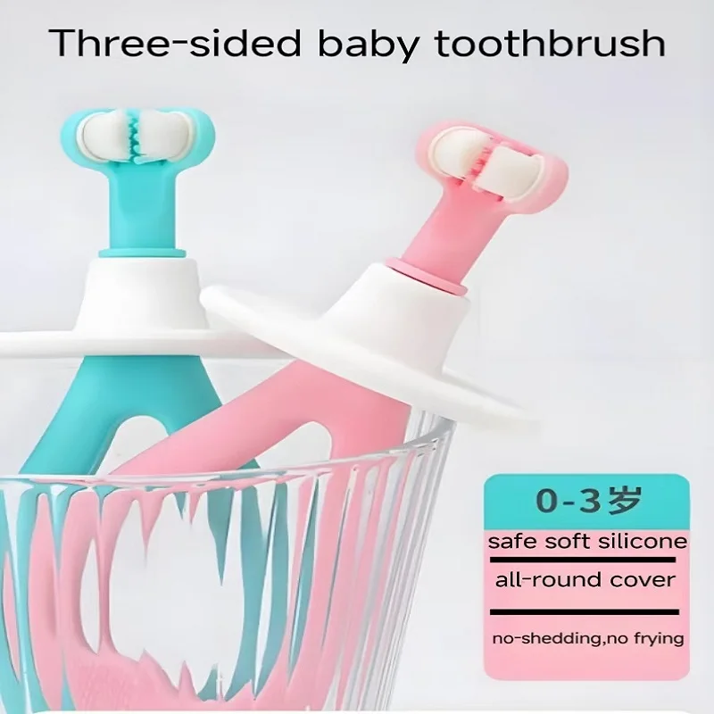 

3 Sides Baby Toothbrush Soft Cleaning Toothbrush For Kids Oral Health Care For Infant Gentle Protect Gums