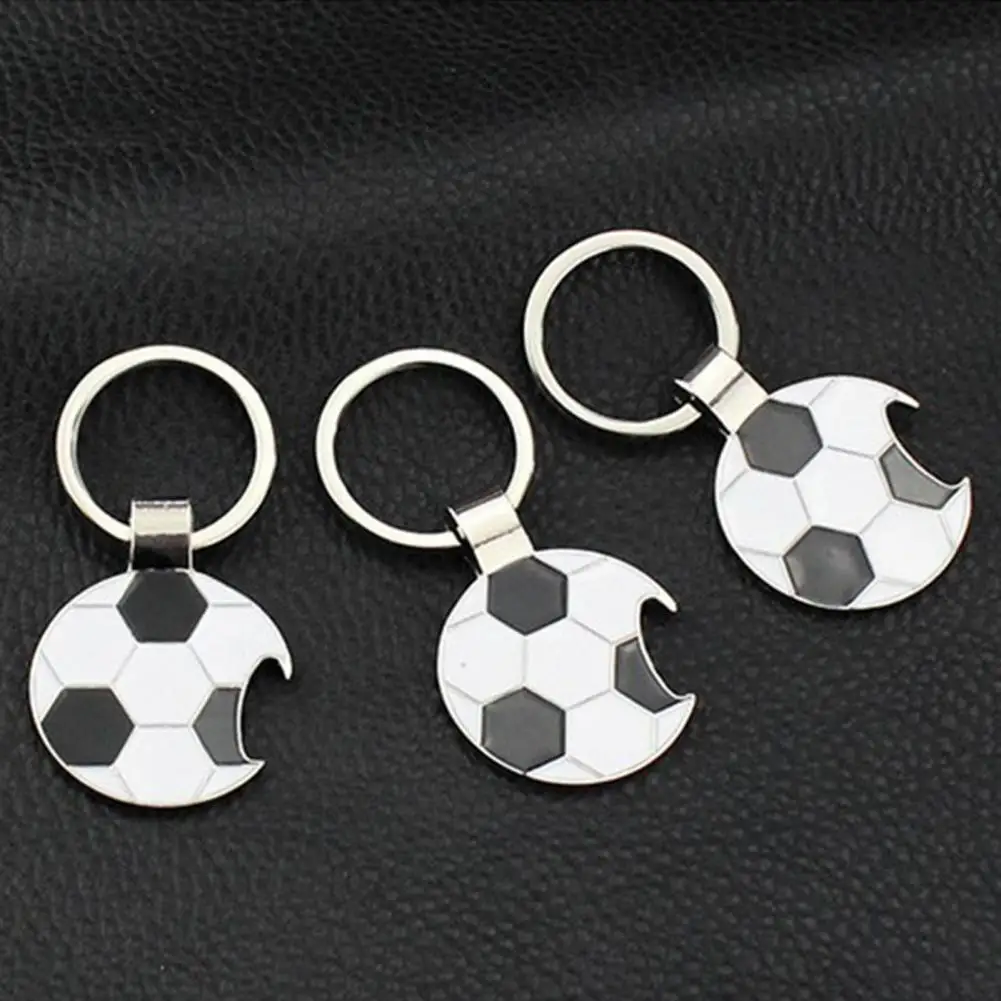 Football Corkscrew Bottle Opener Keychain Creative Zinc Alloy Soccer Ball Shaped Keyring Beer Opener Pendant Wine Opener Gift