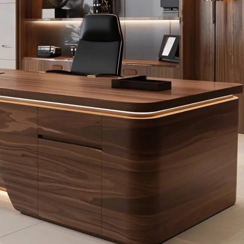 مكتب تنفيذي من الخشب البني، أدراج فاخرة رخيصة وحديثة، مكتب تنفيذي، أثاث مساحات صغيرة للدراسة رخيصة الثمن