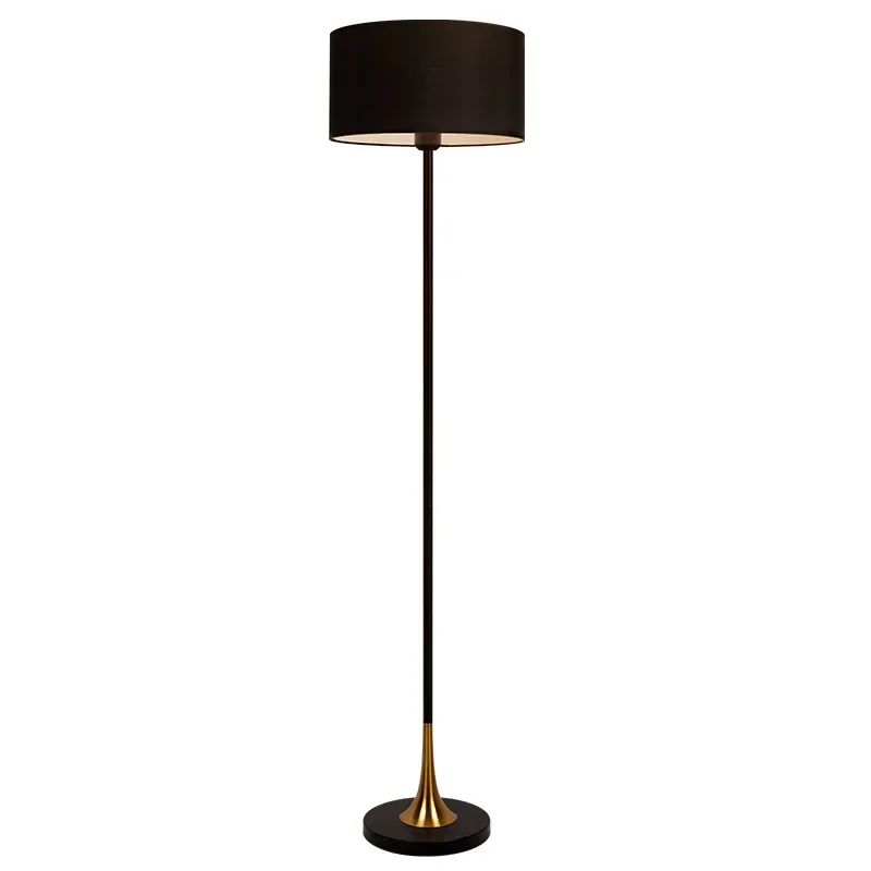 Linen floor lamp, living room, advanced sense, European and American retro bedroom, study, bedside floor ambient lamp
