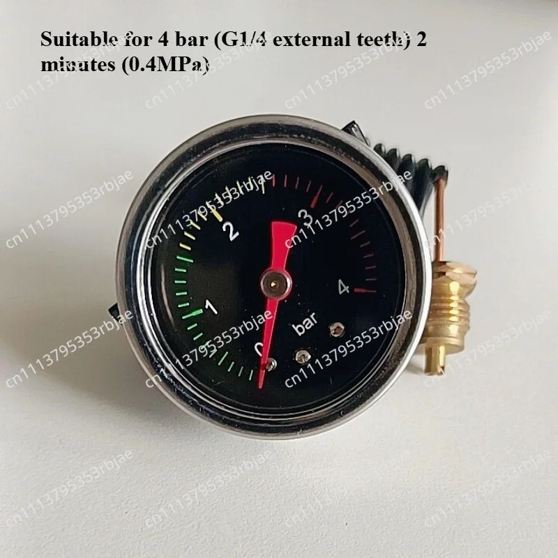 Suitable for Y40 Milk Foam Machine Pressure Gauge High Temperature Capillary Coffee Machine Steam Boiler 4BAR Thread 2 Points