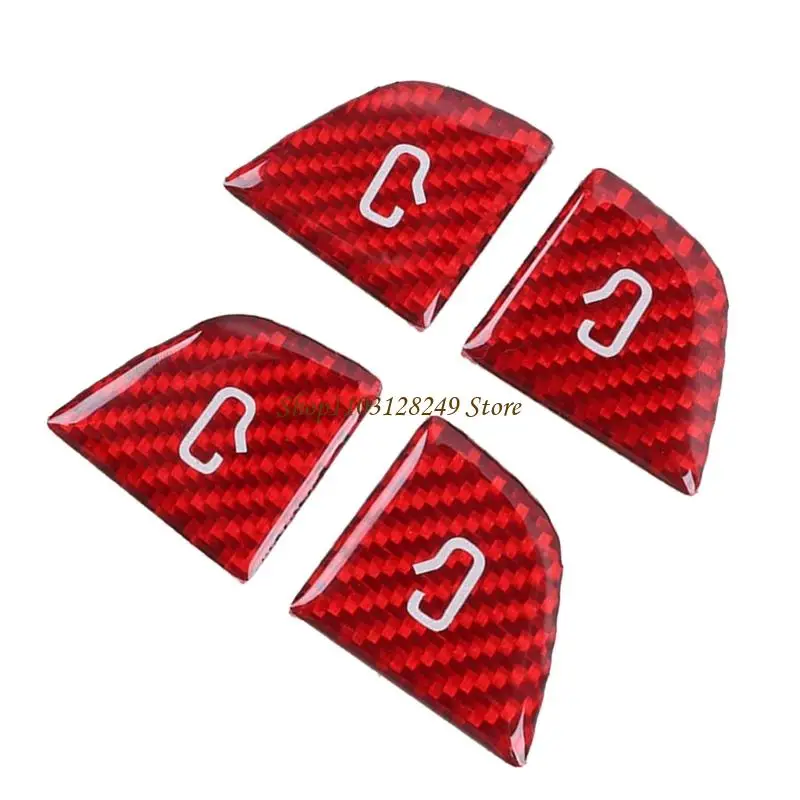 N5KD Decorative Carbon Fiber Texture Button Protector For Car Interior for Select Car
