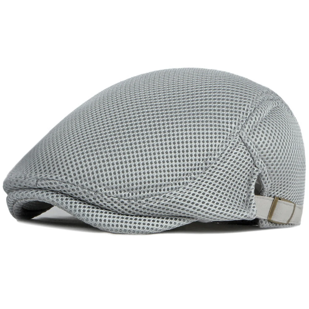 

MZ3015 Mens Berets Women New Breathable Spring Summer Mesh Cap Sun Hat Male Female Solid Plian Ivy Flat Cap Adjustable Beret Cap