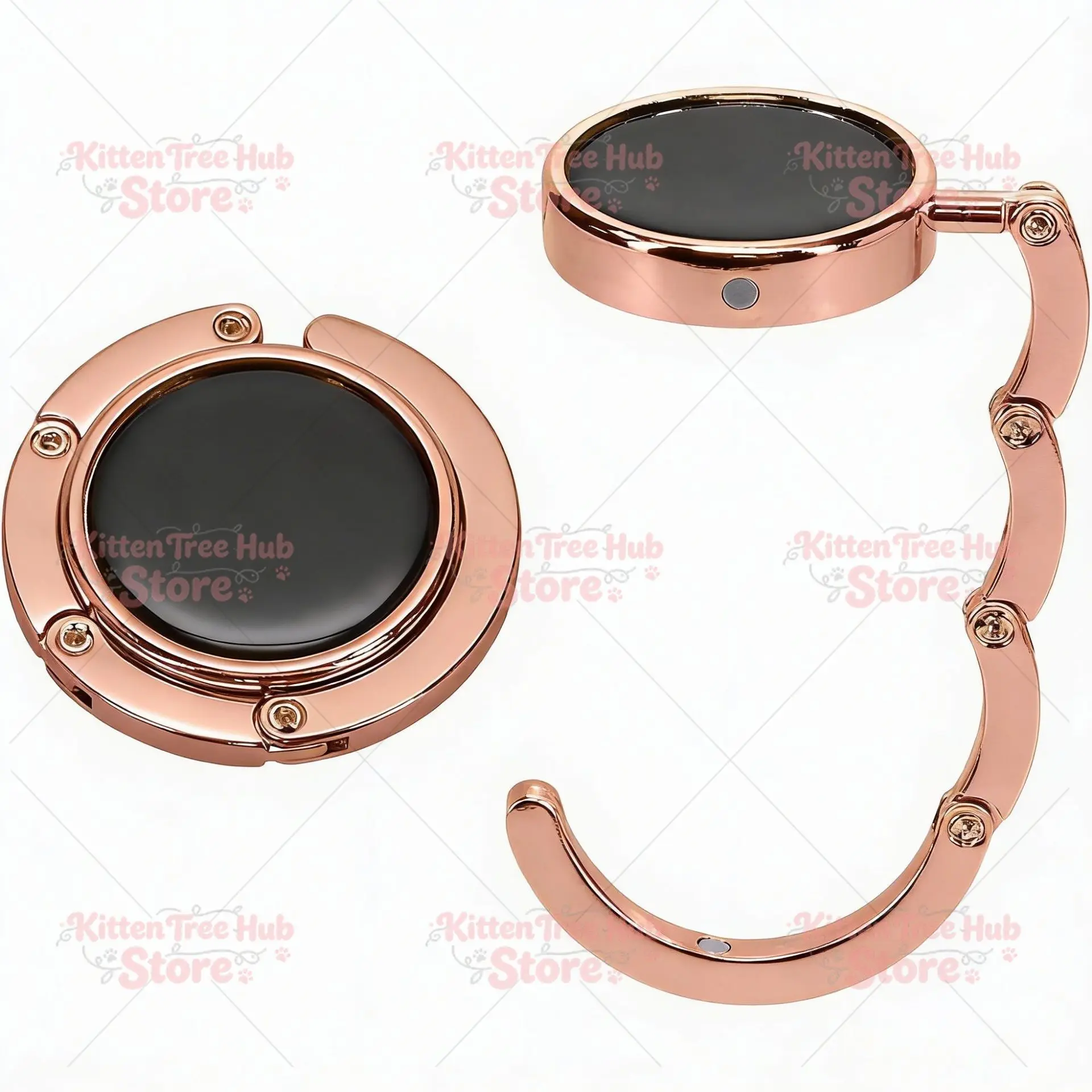 Leopard print zebra desktop hook metal round bag hanging device portable creative folding bag hook bag buckle