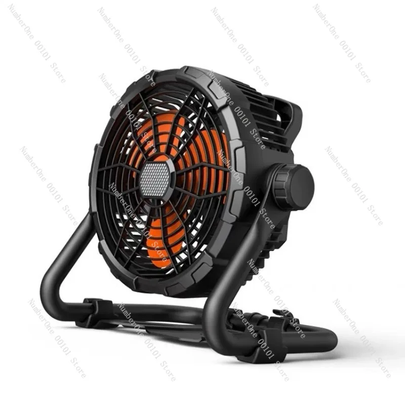 Outdoor Camping Fan Waterproof Low Noise Portable Rechargeable Mosquito Repellent Tent Misting USB Fast Charging LED Light Hook