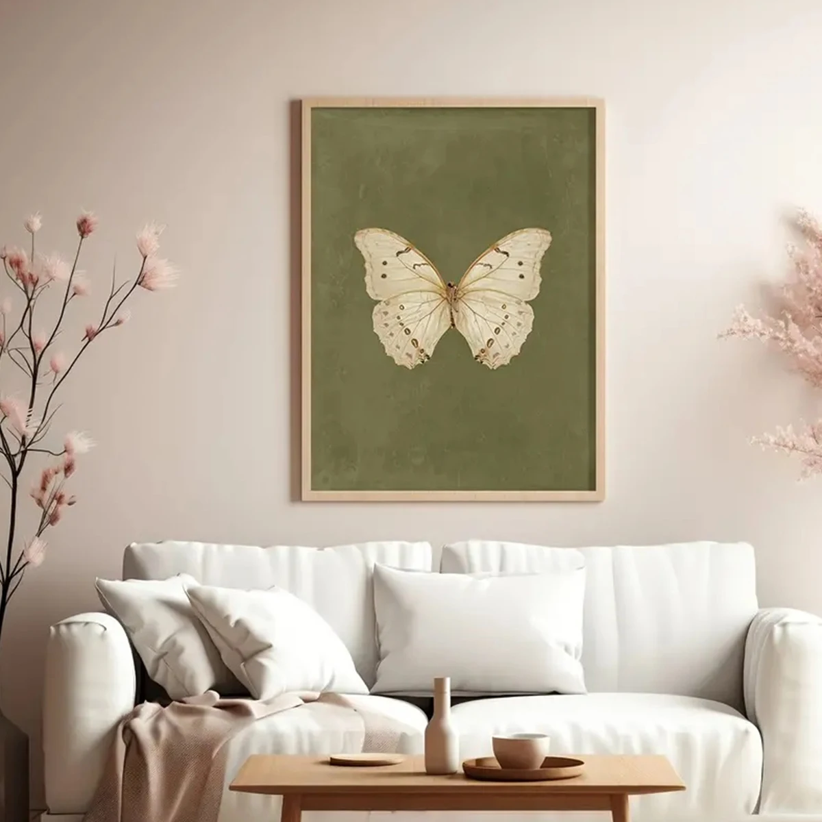 Abstract white butterfly canvas art prints Gothic insect wall art poster for modern living room bedroom country style home decor