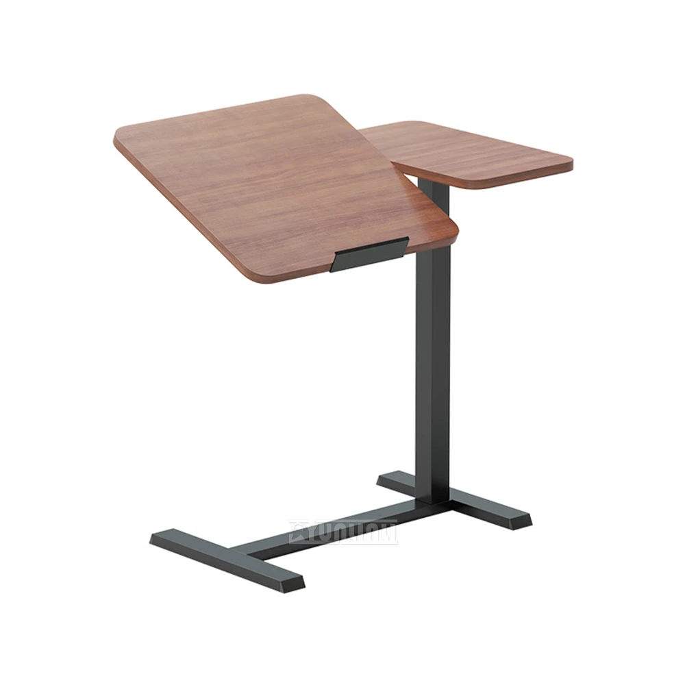 

Мобильный компьютерный стол на колесиках, скрытые колеса, гидравлический подъемный механизм с двойной платформой, прикроватный столик, для офиса и учебы