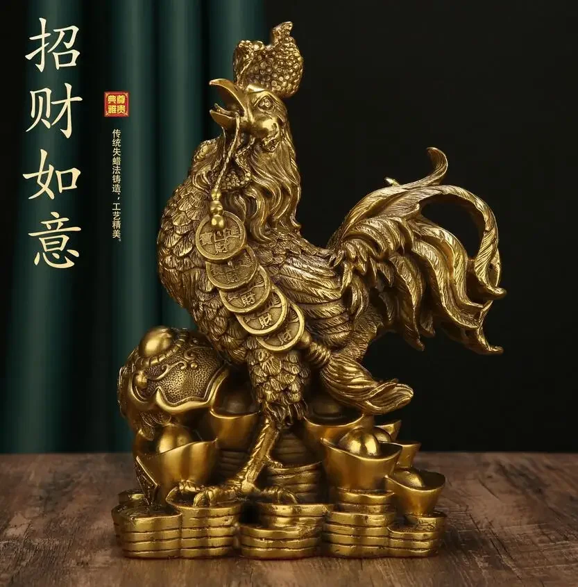 Manufacturer Copper Wholesale Pure Brass Chicken Fortune Chicken Pendant Copper Rooster Zodiac Rooster Home Office Crafts Penda