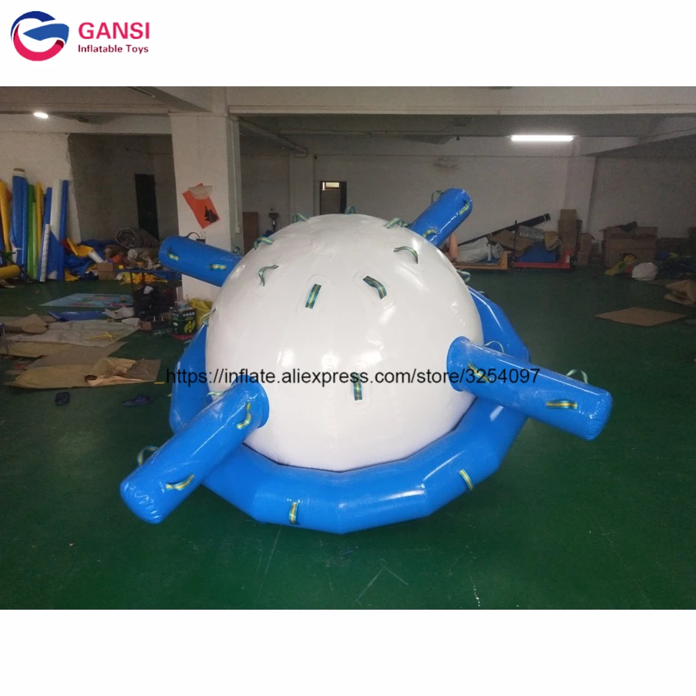 

0.9Mm PVC Tarpaulin Blue Floating Water Spinner Rocker Toys Inflatable Water Saturn For Aqua Park