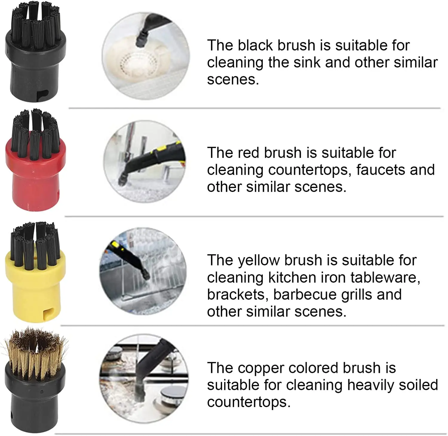 Spazzola per la pulizia a vapore per Karcher SC1 SC2 SC3 SC4 SC5 SC7 CTK10 accessori testa dell'ugello per irrigatore rotonda di ricambio