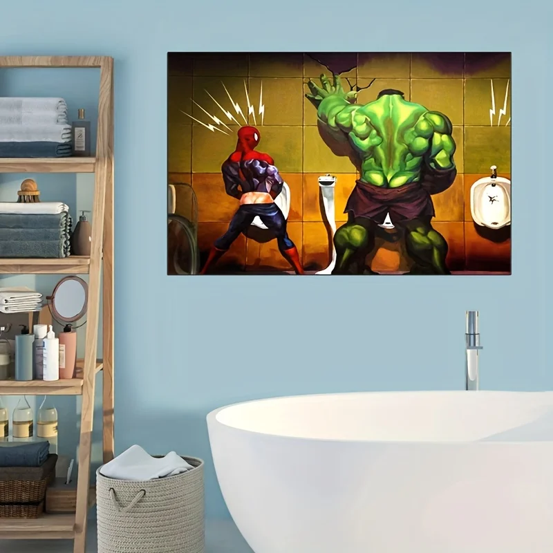 Miniso Disney Cartoon Marvel The Avengers Poster Spiderman Hulk Wall Art Prints Canvas Painting Wall Bedroom Bathroom Home Decor