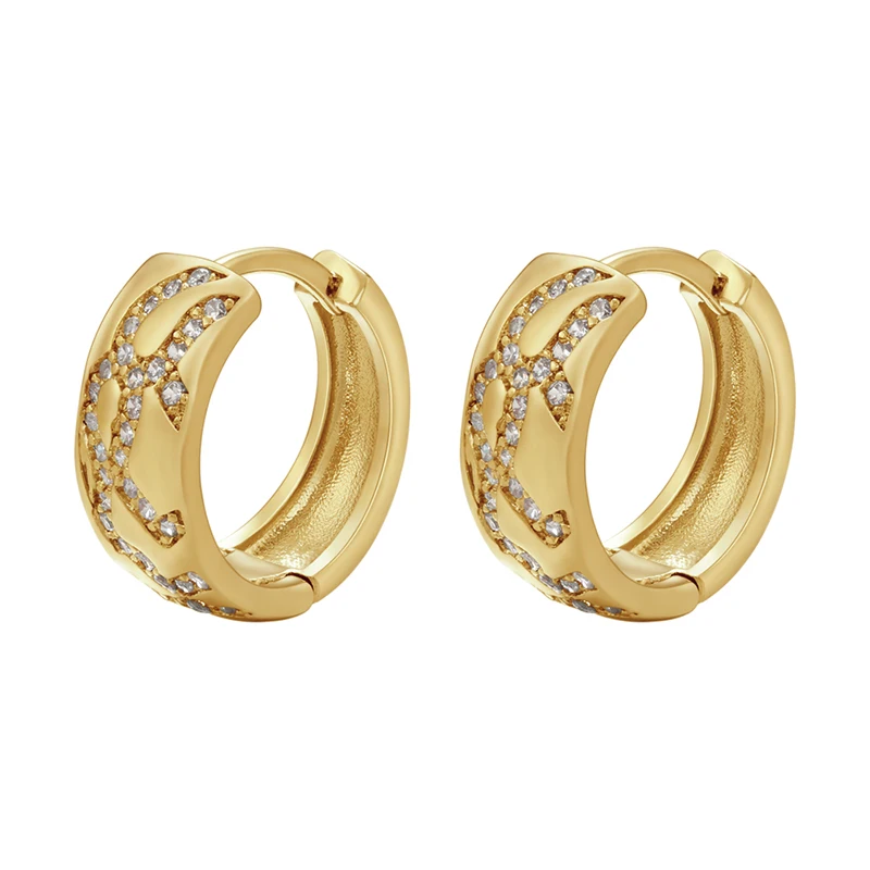 ZHUKOU Round Hoop earrings Classic elegant Cubic Zirconia women big hoop Earrings lady dinner earrings Jewelry Wholesale VE684