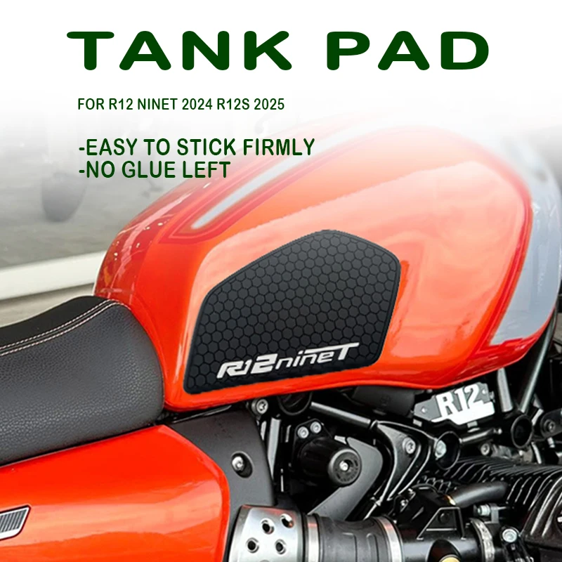 ل BMW R12 nineT NINET 2024 R12S 2025 خزان للدراجة البخارية وسادة تثبيت مكافحة زلة ملصق الغاز قبضة الركبة حامي #3