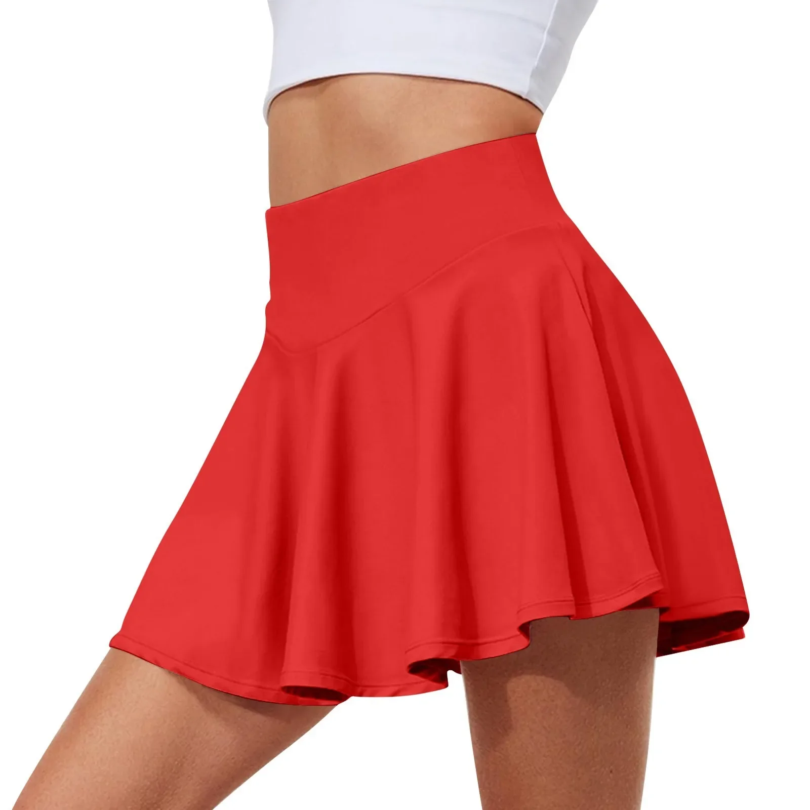 Summer Women Sprints Tennis Dance Fitness Short Skirts Youthful  Quick Drying Solid Female Lining High Waist Mini Skirts Shorts