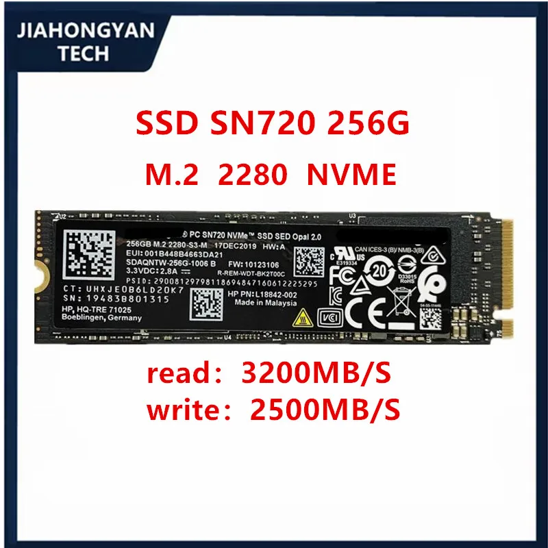 Imagem -02 - Ssd Original do wd Sn720 256g 1tb M.2 Pcie Nvme 2280 Novo