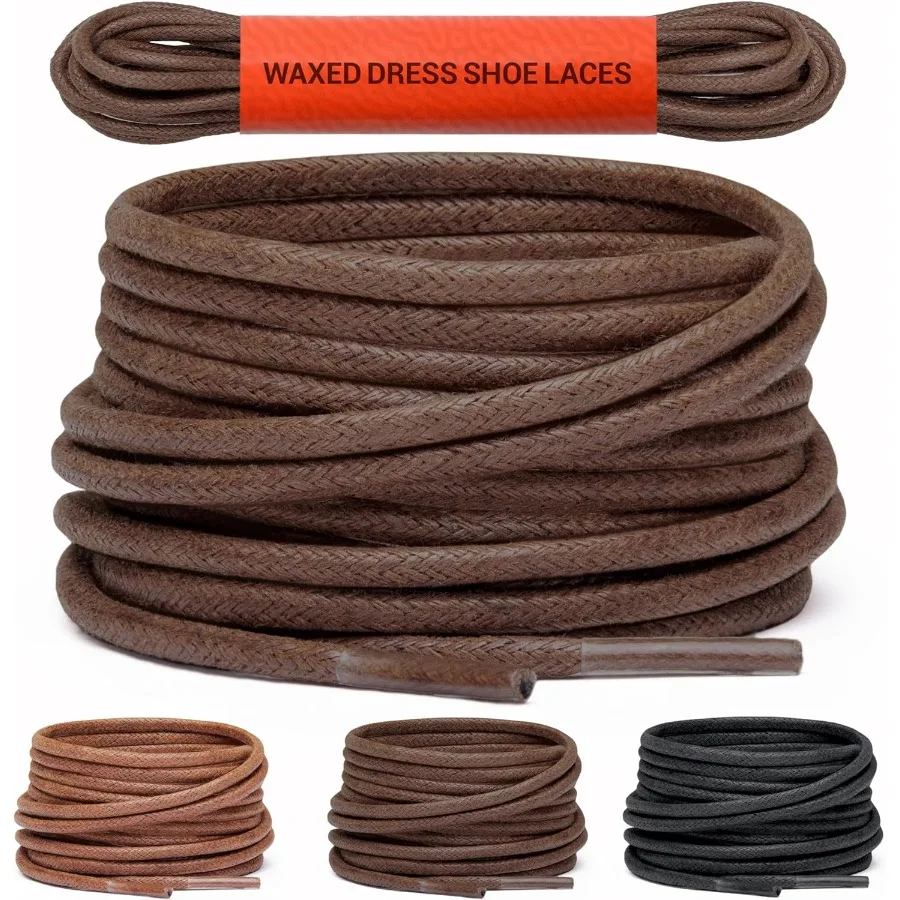 Gewachste Schnürsenkel für Abendschuhe – rundes Oxford für Herren – mehrere Längen und Farben erhältlich