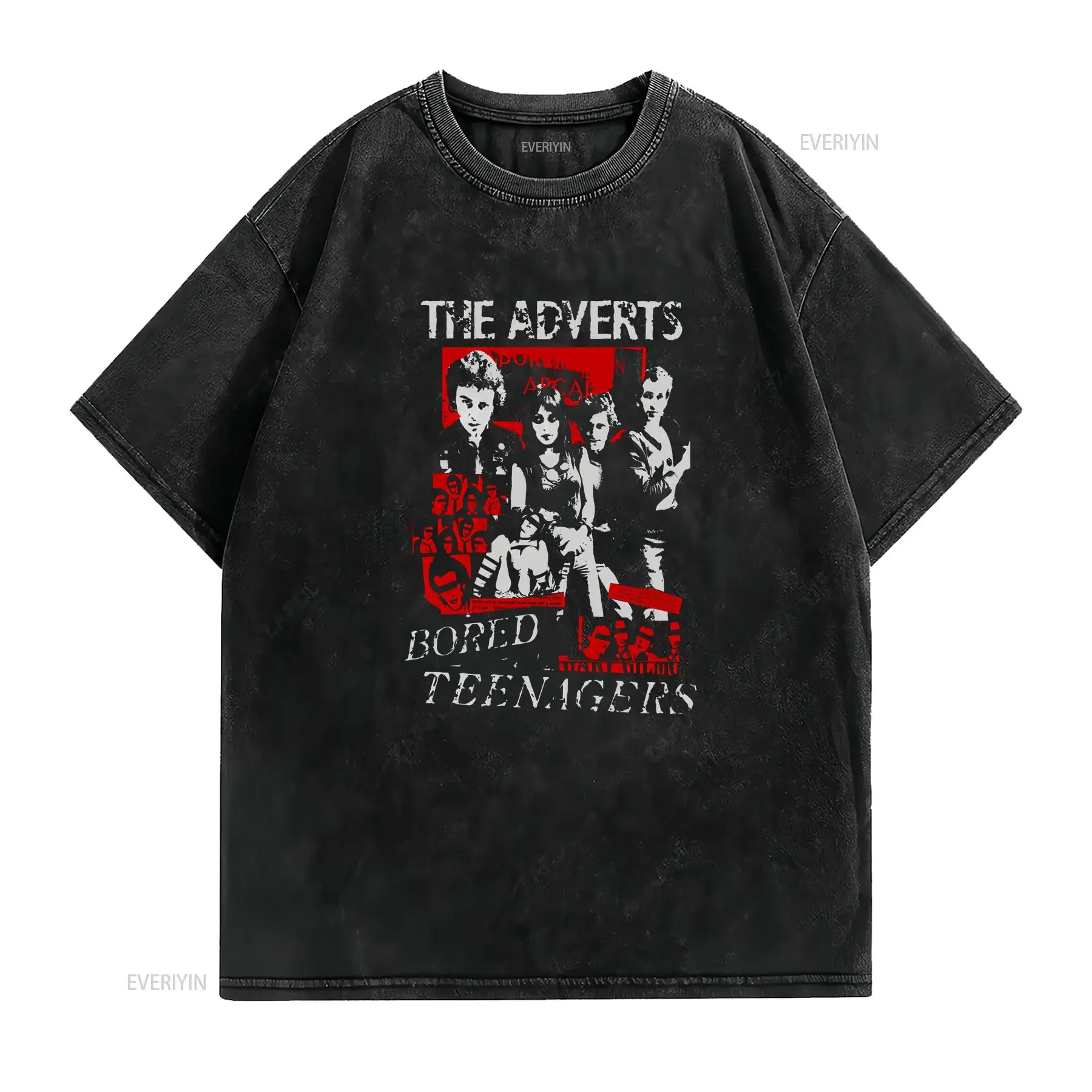 Adverts Band The Bored T Shirtnagers Cotton Black All Size Shirt LI1102 vintage Washed Versatile Stretched Breathable