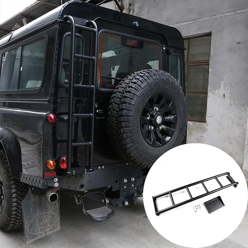 

For 2004-2019 Land Rover Defender 90 110 alloy car rear door tail door roof assisted ladder exterior accessories