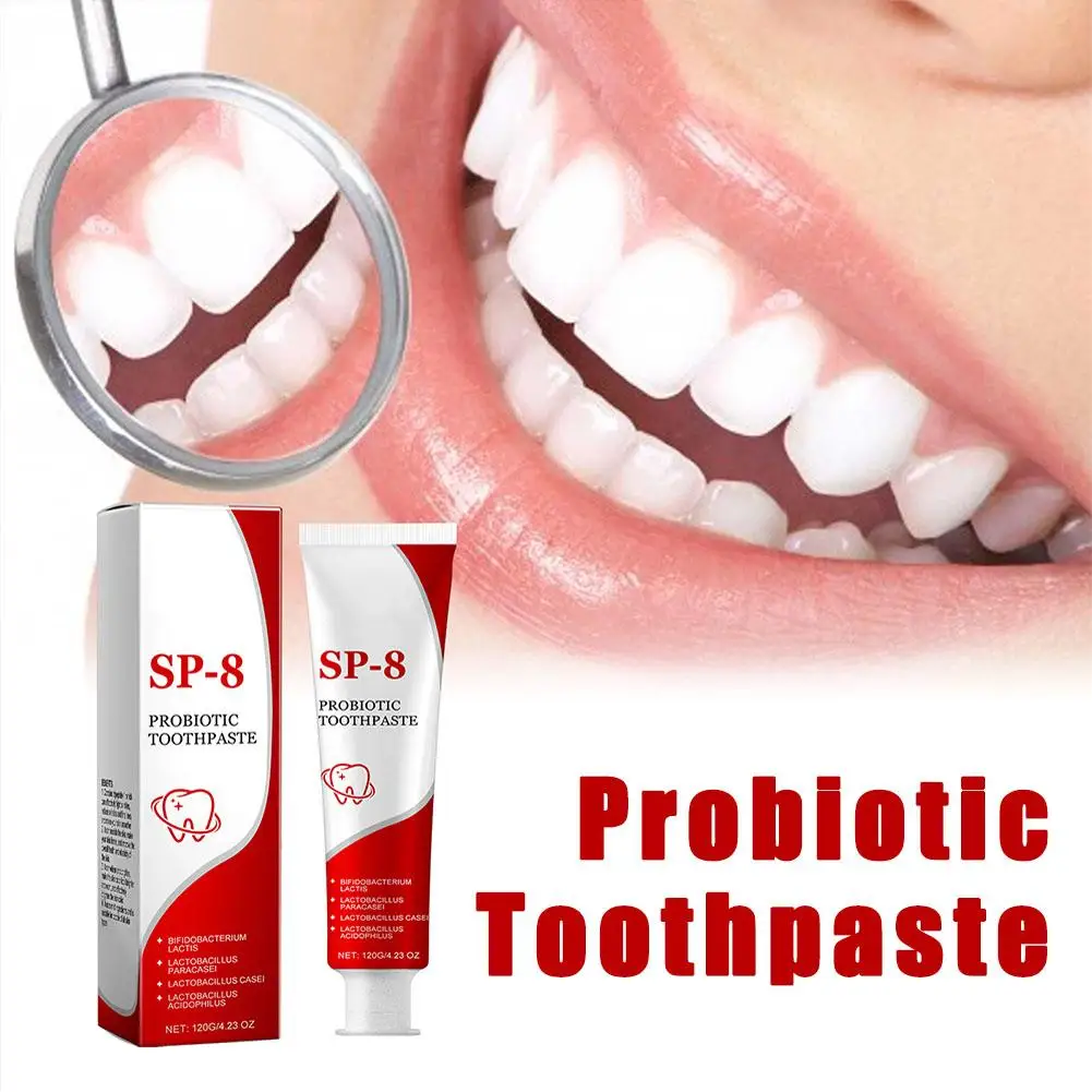 SP-8 Probiotic Whitening Toothpaste Remove Plaque Stains Cleaning Dental Care Oral 100g Fresh Hygiene Breath Products M3R7