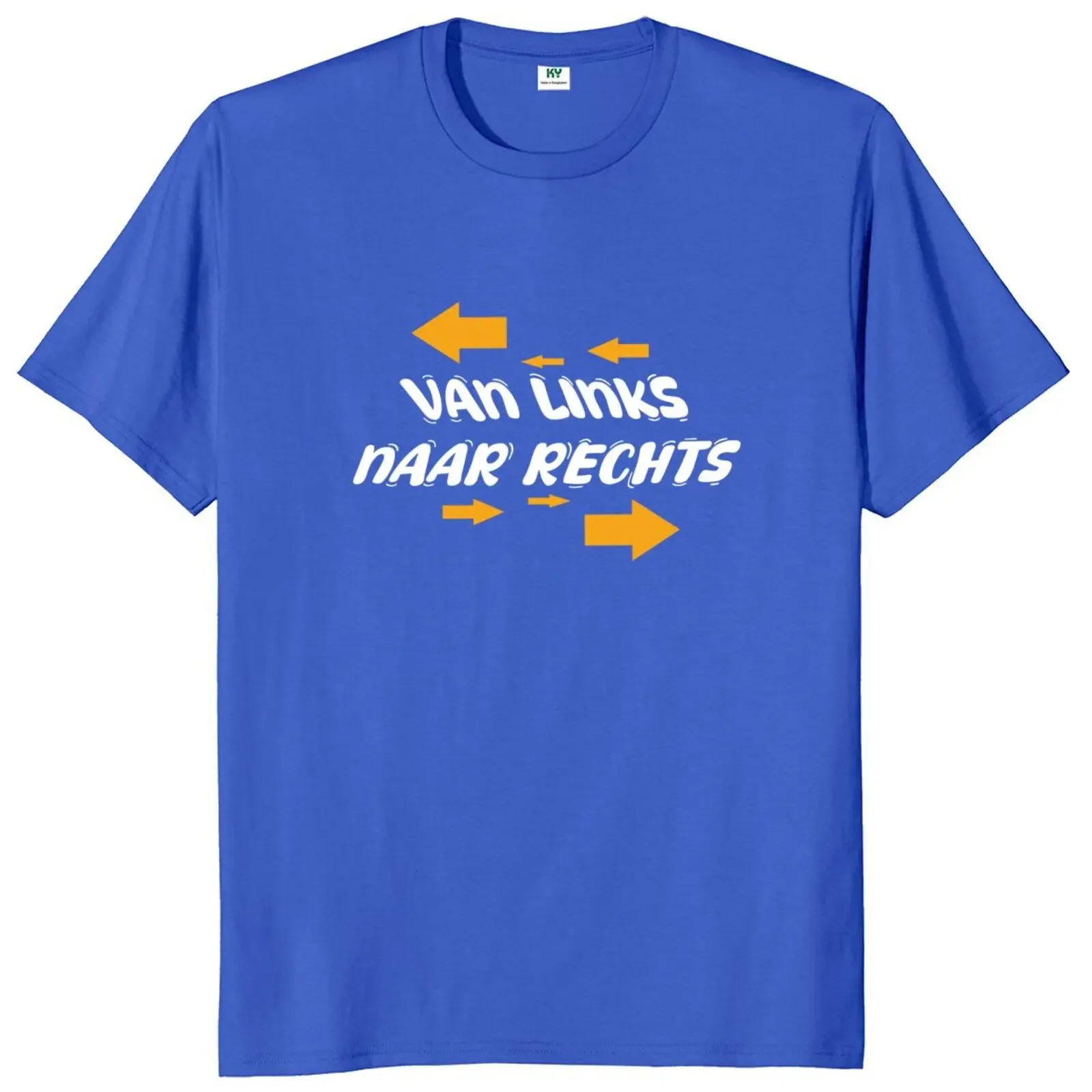 Van Links Naar Rech T Shirt German Text Music Party Y2k Men Clothing 100% Cotton Soft Casual Summer Unisex T-shirts EU Size