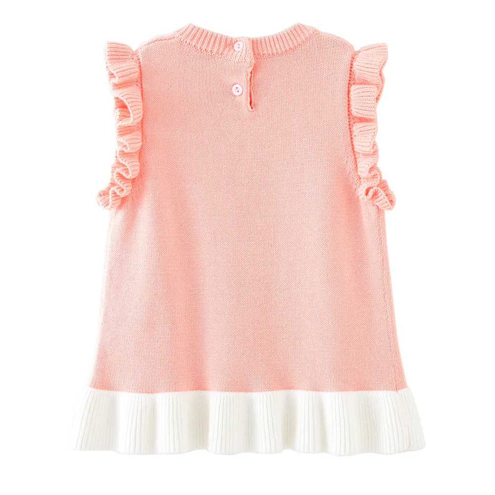 2026 Spring Autumn Purple Swan Cotton Girls Sweater Vest Dress Type Pink Toddler Vest 1 2 3 4 5 6 7 8 9 10 Years Kids Clothes