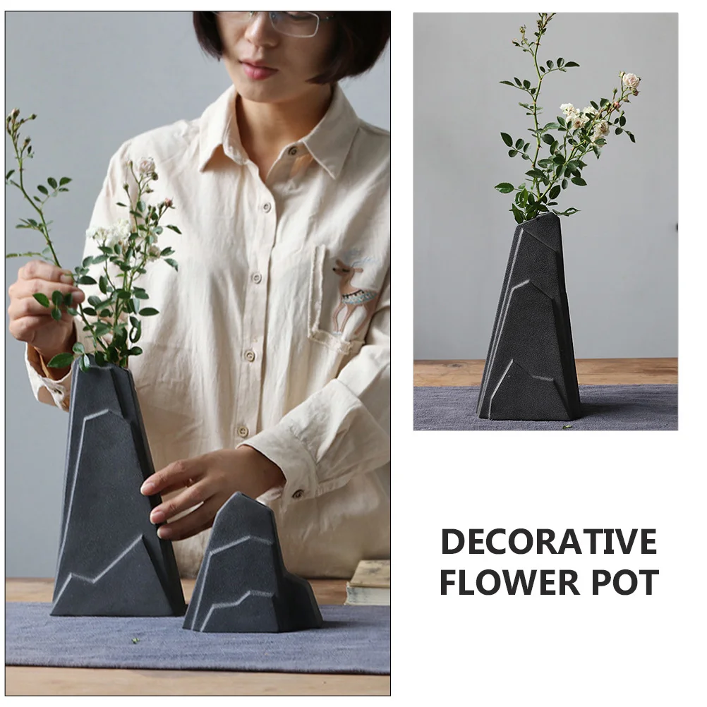 

1Pcs Ceramic Mini Rockery Fake Mountain Flowerpot Planting Pot Decorative Ornament for Home Office Bonsai