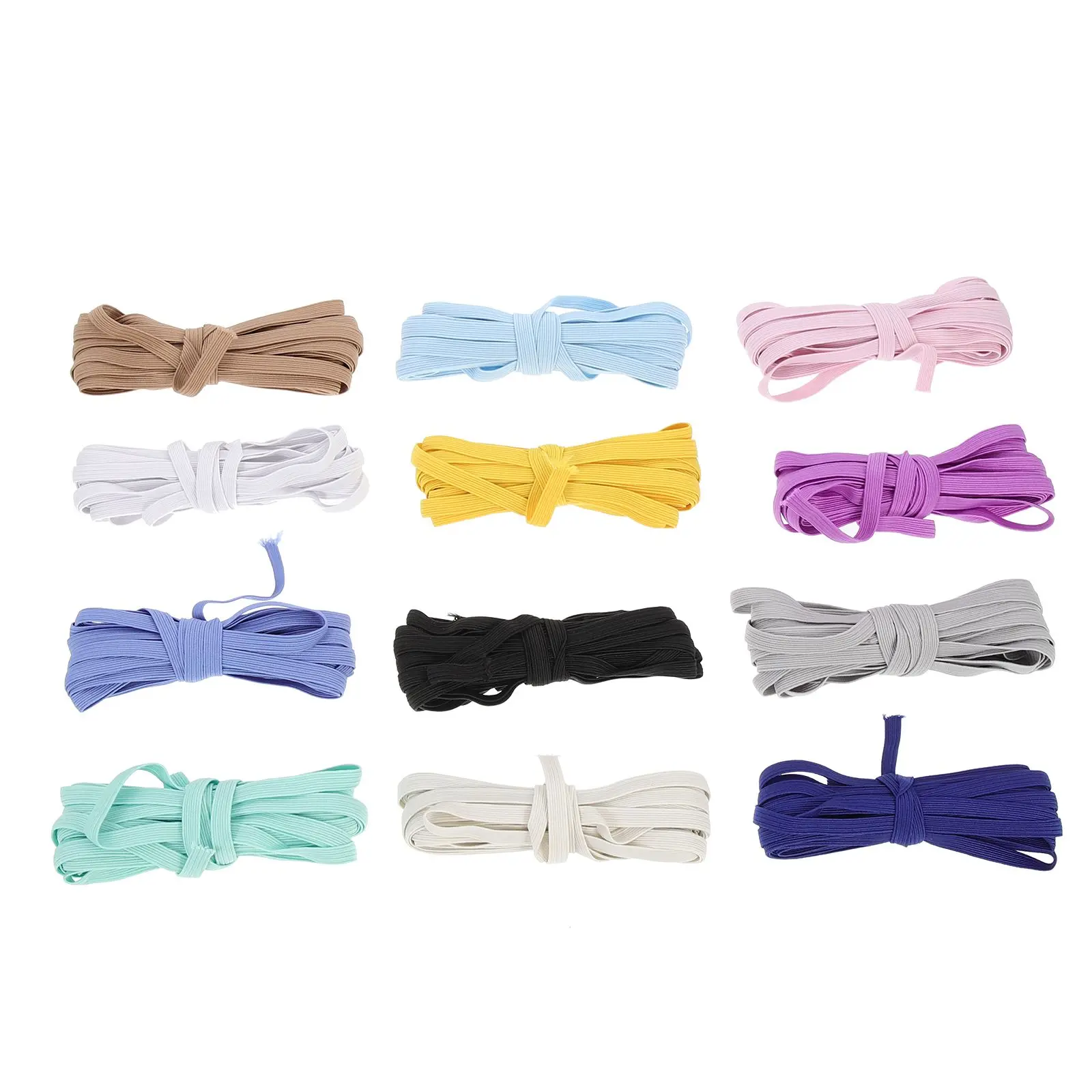 

12 Pcs Walking Belt Colored Elastics Flat Bands High Craft Making Straps Supplies