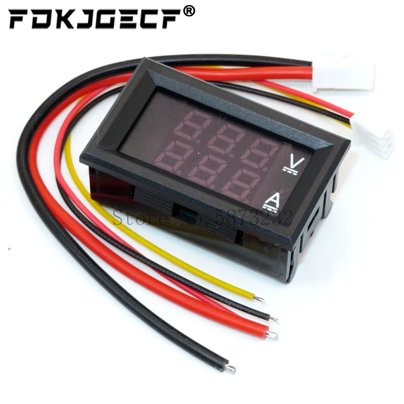 0.56 DC 0-100V 10A 50A 100A LED Digital Voltmeter Ammeter Car Motocycle Voltage Current Meter Volt Detector Tester + Shunt