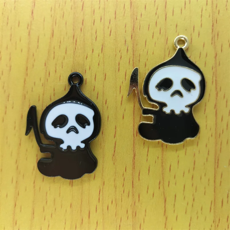 

10pcs Cartoon Skull Enamel Charm Metal Halloween Animal Charm Pendant for Necklace Earring Bracelet Keychain DIY Jewelry Finding