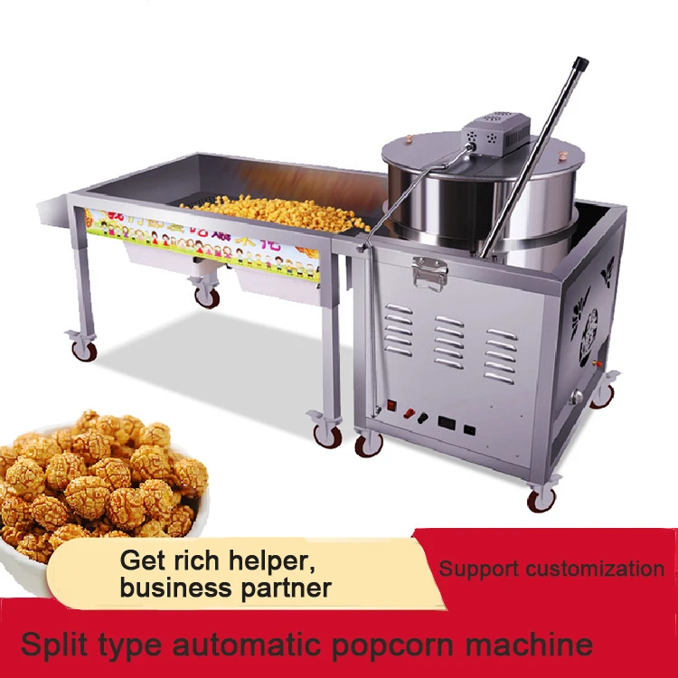 Large Capacity Stainless Steel Electric Hand Gas Caramelized Popcorn Making Machine