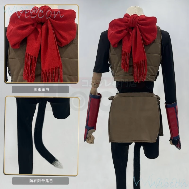 Anime Izutsumi Cat Cos Uniform, Delicious in Dungeon, Whole Body Cos, Halloween Party Play Props, Perruque avec écharpe d'oreille, Femmes trempées