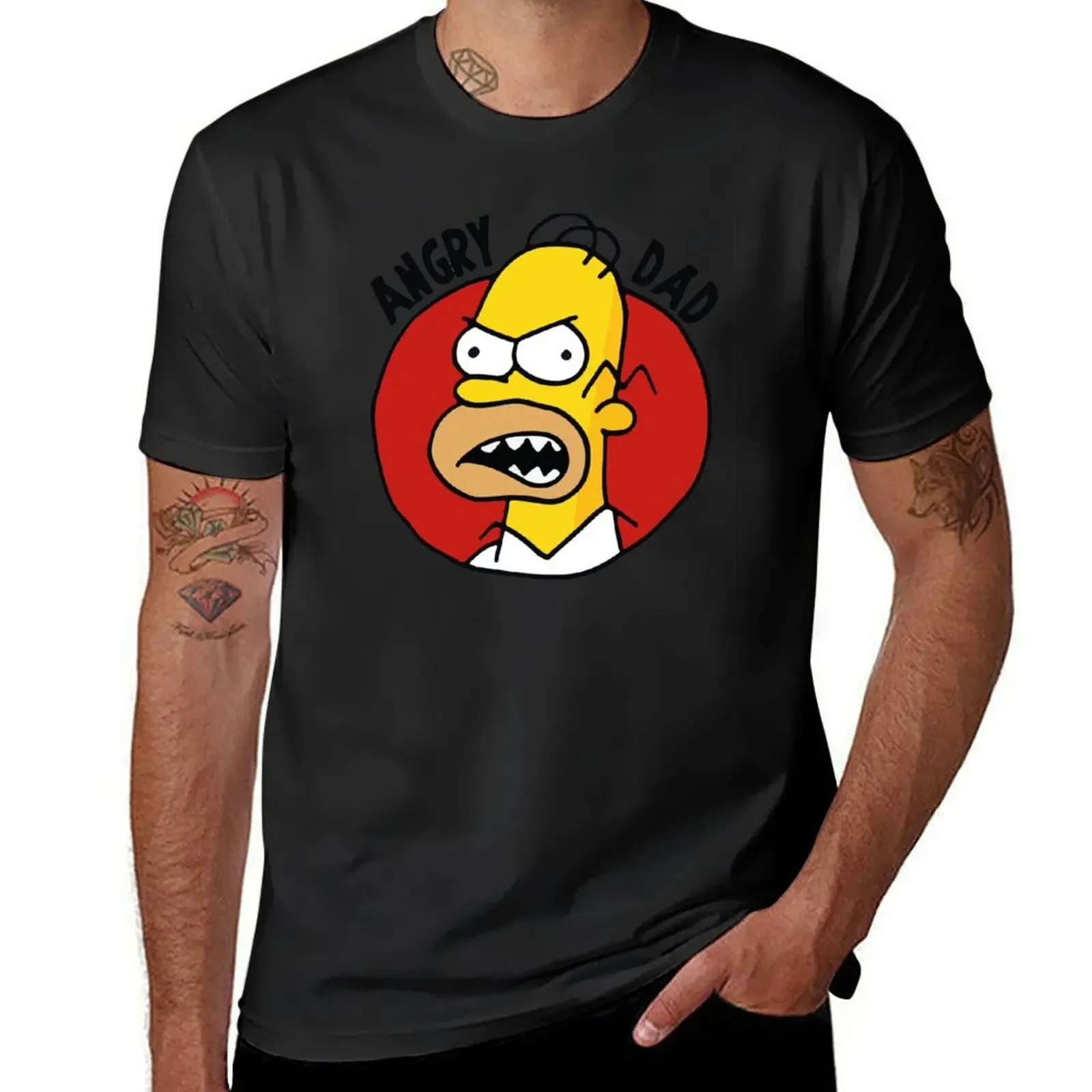 

FACE MAD DAD COMIC HOMER SON T-Shirt graphic t shirts Short sleeve tee street wear mens vintage t shirts