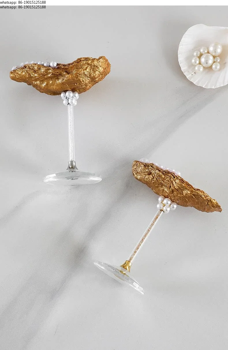 Creative handmade pearl shell jewelry tray high-end light luxury gold storage decorative ornament