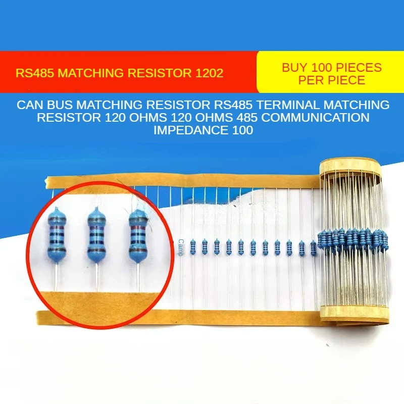 100PCS CAN Bus Matching Resistor RS485 Terminal Matching Resistor 120 Ohms 120 Ohms 485 Communication Impedance